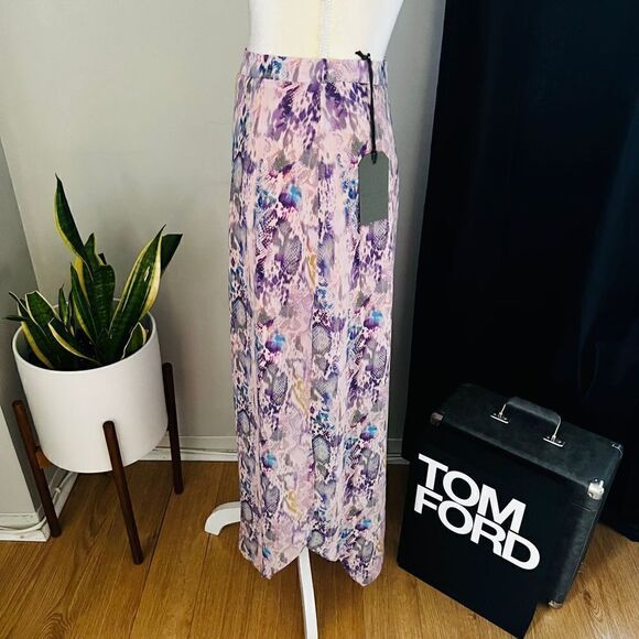 All Saints Rhea Masala Midi Skirt, Mink Pink, Summer Lightweight, Size 2, NWT - Picture 8 of 15